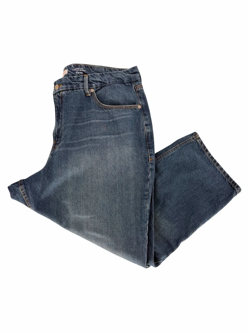 Good American Good 90s Cropped Relaxed Jeans Indigo - Size 16